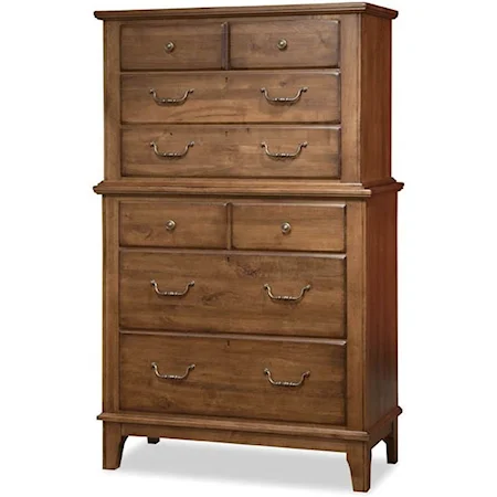 Transitional Solid Wood Dressing Chest and Drawer Deck Set